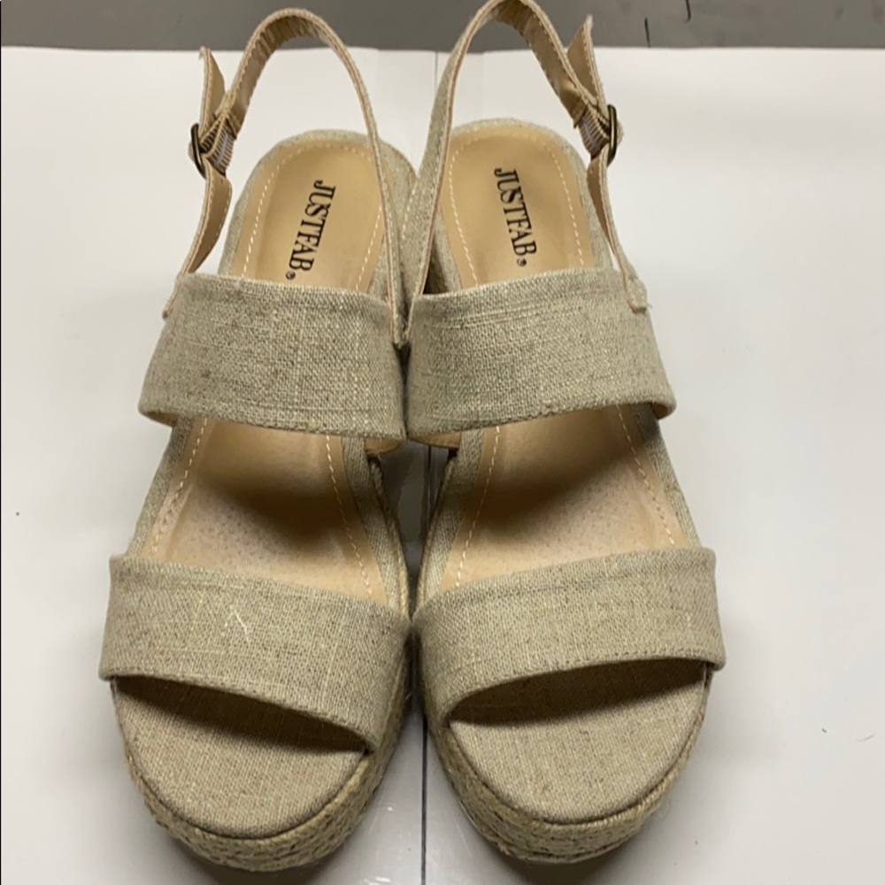 Just Fab block heel platform sandals